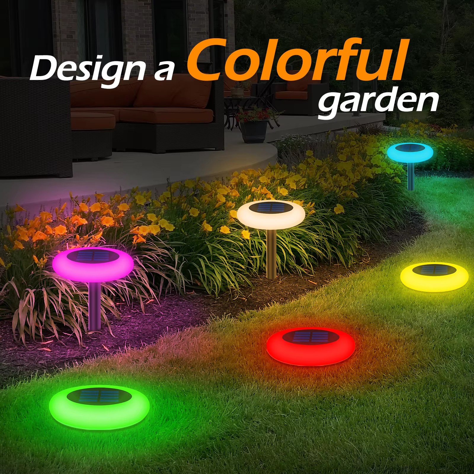Solar UFO‑Shape Garden Lawn Light (Remote‑Controlled RGBW) - Image 9