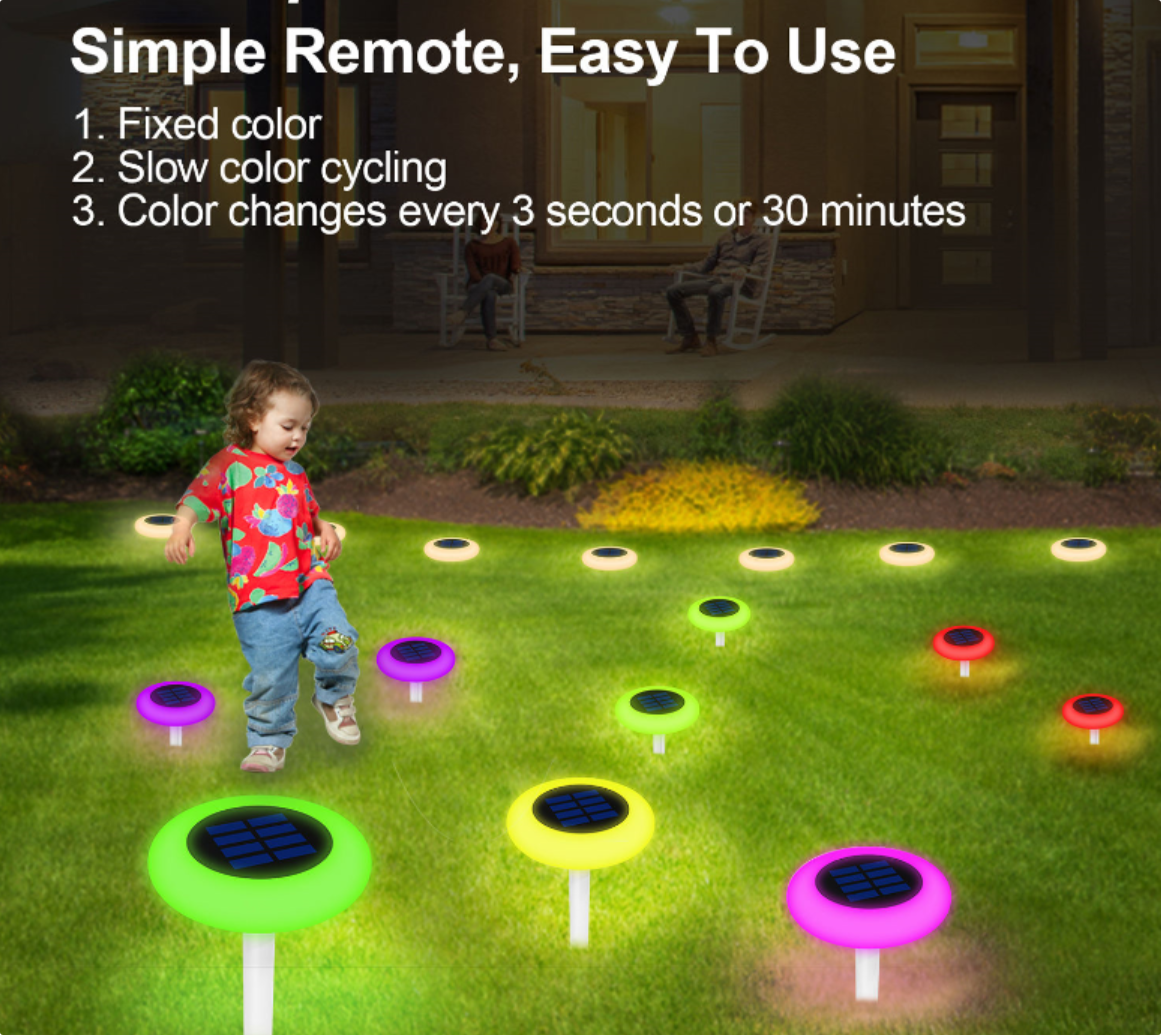 Solar UFO‑Shape Garden Lawn Light (Remote‑Controlled RGBW) - Image 10